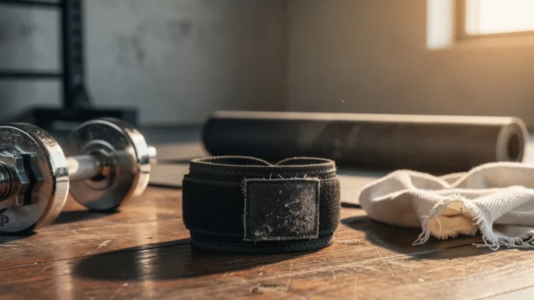 Accessoires d'entraînement usés après trois mois d'usage intensif sur le terrain, velcro abîmé visible