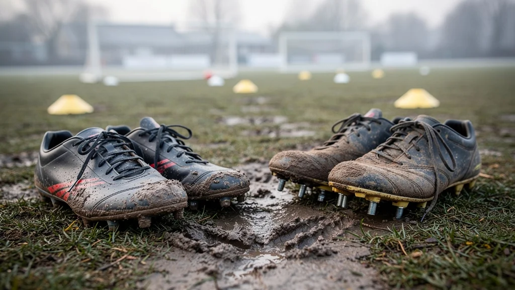 Crampons moulés ou vissés pour jouer sur un terrain gras d'hiver ?