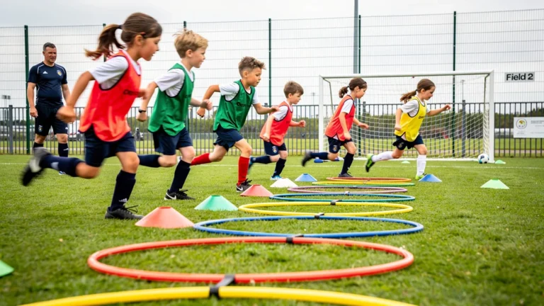 Des plots et cerceaux d'entraînement mis à l'épreuve des U9